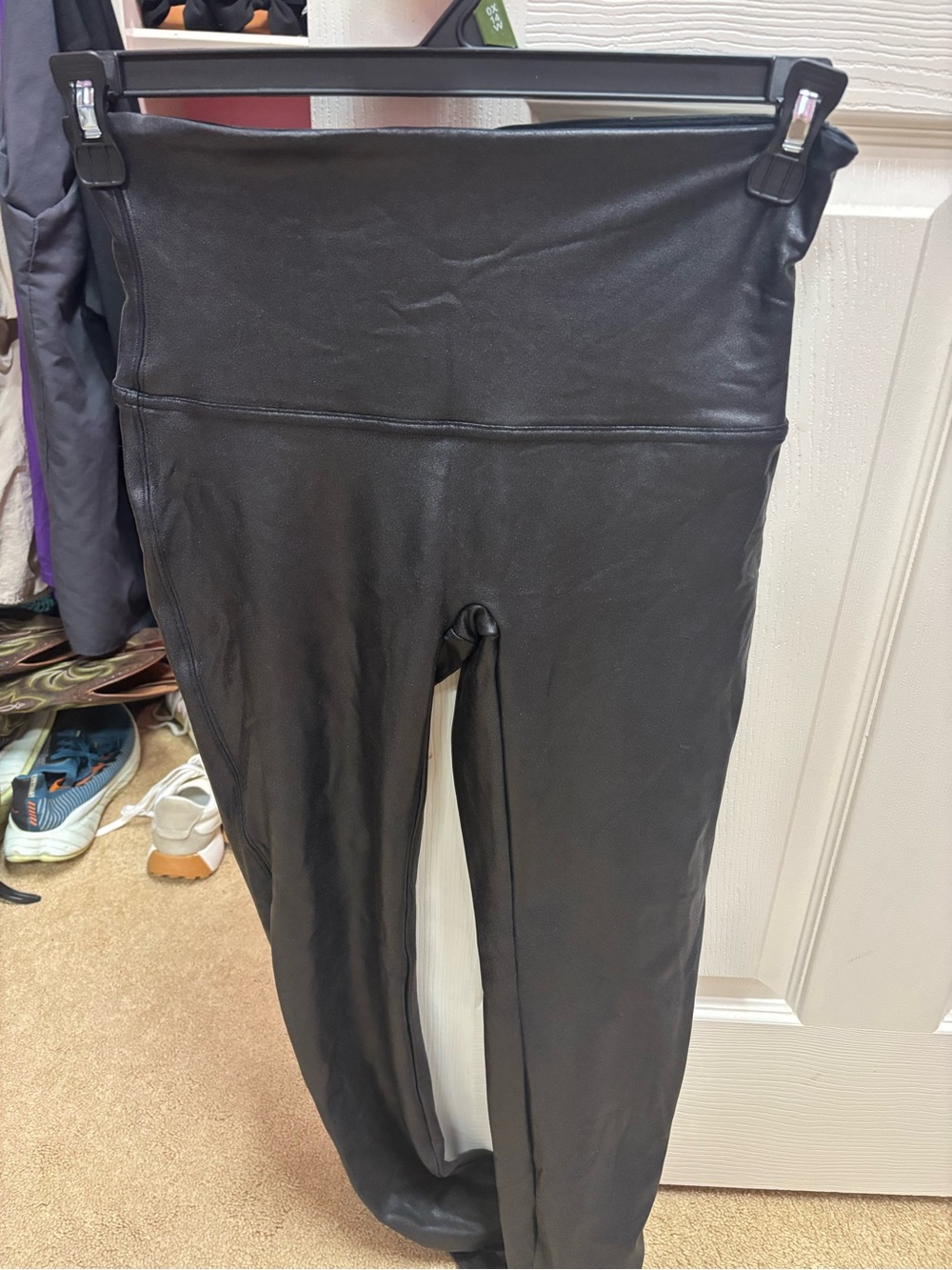 SPANX Black Faux Leather High-Waist Leggings